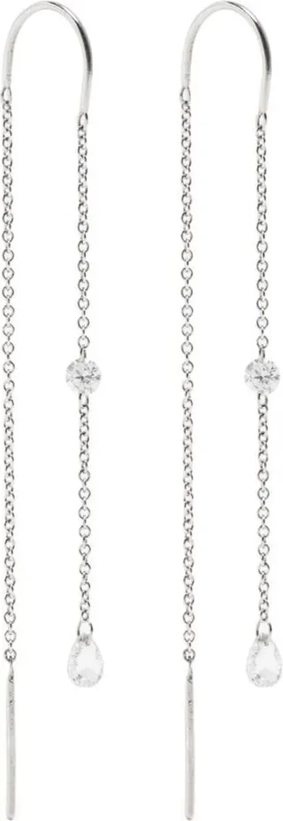 18kt White Gold Diamond Threader Earrings