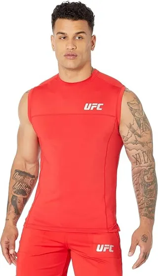 UFC Sleeveless Crew Neck Tee (Red) Men's Clothing