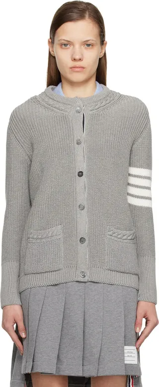 Thom Browne Gray 4-Bar Cardigan