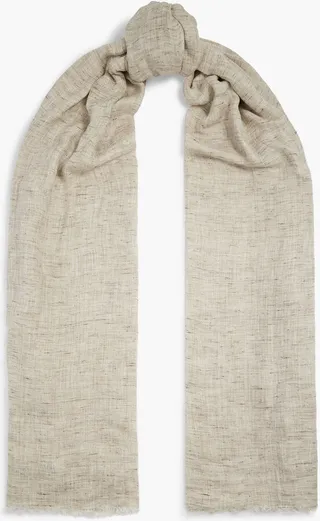 Metallic linen-blend scarf