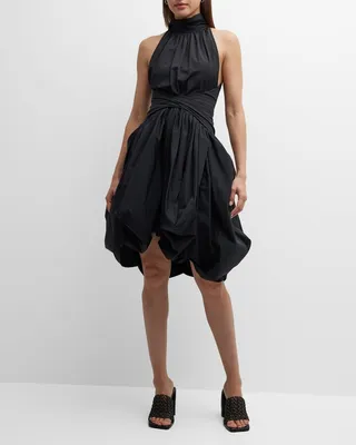 Technical Cotton Wrapped Short Dress