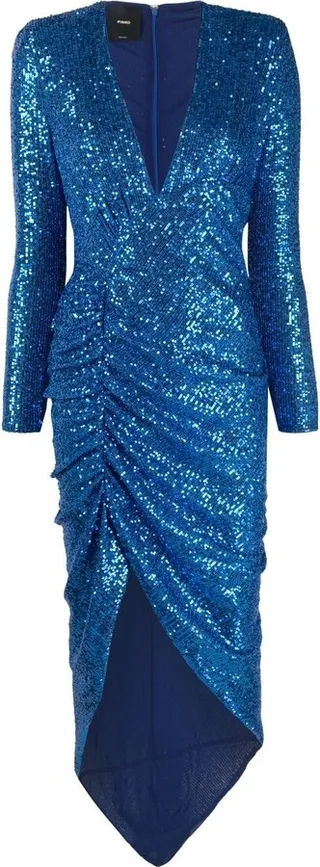 V-neck metallic dress