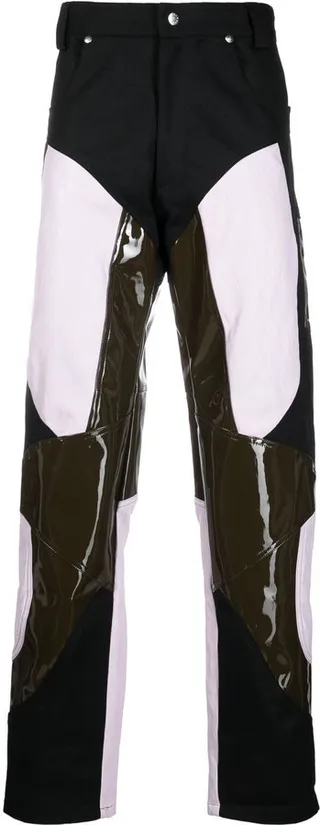 Patchwork Straight-Leg Trousers