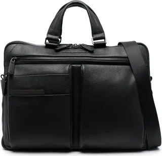 Logo Lettering Leather Briefcase