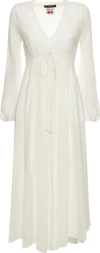 Deodara gauze v neck midi dress