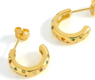 Chubby Rainbow Celestial Hoop Earrings