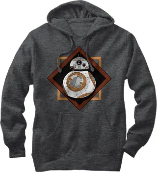 Men's Star Wars The Force Awakens BB-8 Square Pull Over Hoodie - Charcoal Heather - 2X Large