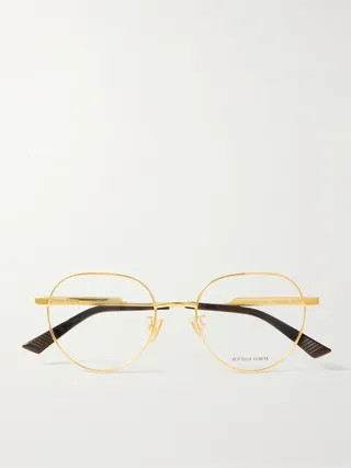 Round-Frame Gold-Tone Optical Glasses