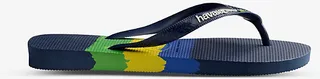 Womens Navy Blue Brazil Tech Rubber Flip-flops