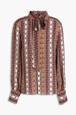 Elaine floral-print crepe de chine shirt