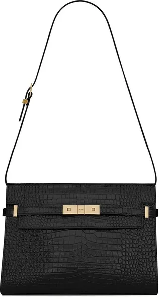Manhattan crocodile-embossed shoulder bag