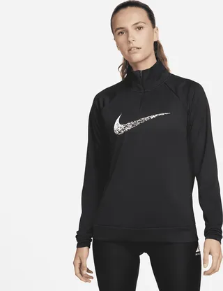 Nike Women's Dri-FIT Swoosh Run Running Mid Layer in Black