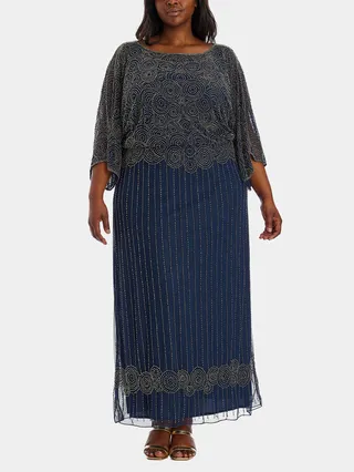Cold Shoulder Blouson Gown