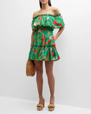 Liesel Floral Off-The-Shoulder Mini Dress