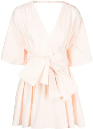 Knotted-Waistband Detail Mini Dress