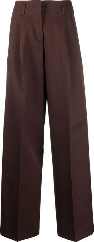 Straight-Leg Pleat-Detail Trousers