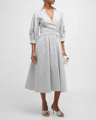 Camro Crystal Floral Embellished Midi Dress