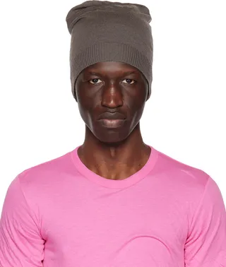 Rick Owens Gray Wool Medium Beanie