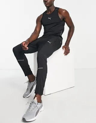Puma Running tapered sweatpants in black