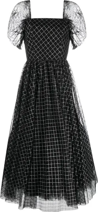 Checked Midi Dress