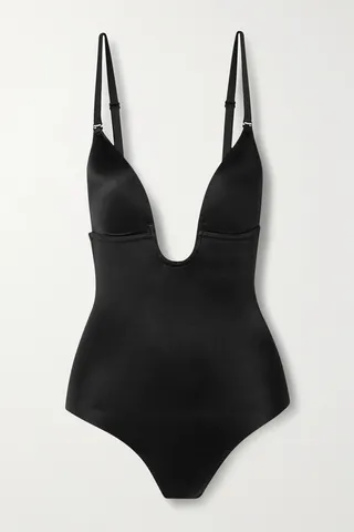 Spanx - Suit Your Fancy Stretch-jersey Thong Bodysuit - Black