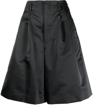 A-line satin-finish shorts