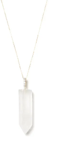 Gold and Diamond Healing Crystal Necklace
