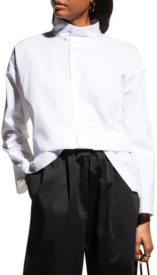 Slim A-Line Two Collar Shirt With Step Insert (Long Length)
