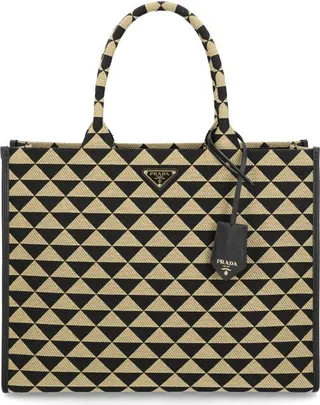 Prada Jacquard Triangle Tote Bag