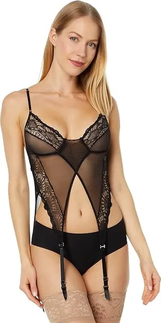 Only Hearts Whisper Sweet Nothings Garter Cami (Black) Women's Lingerie