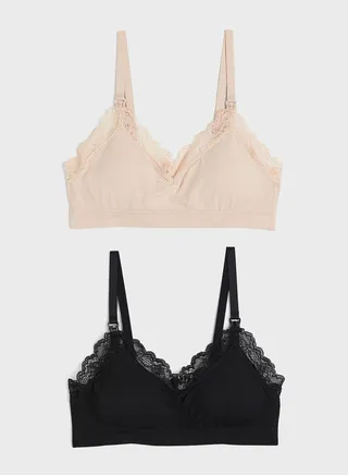 2 Pack Lace Detail Bra
