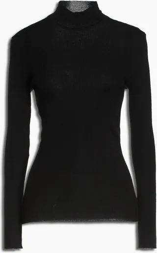 Ribbed wool turtleneck sweater