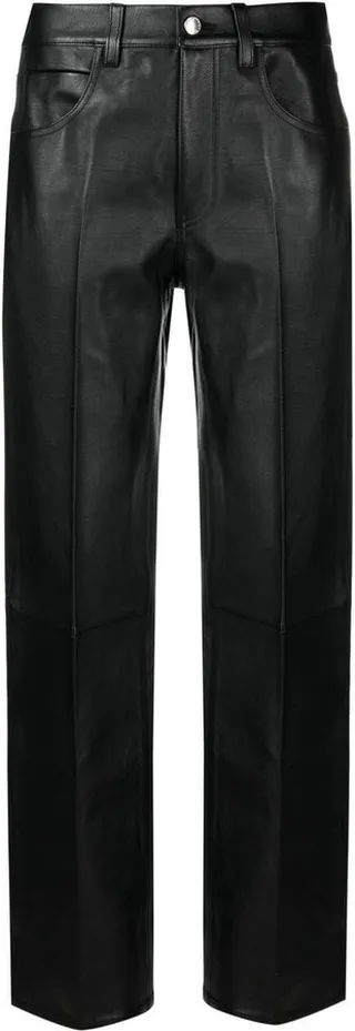 Leather Straight-Leg Trousers