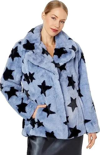 NVLT Bunny Faux Fur Jacket (Baby Blue) Women's Clothing