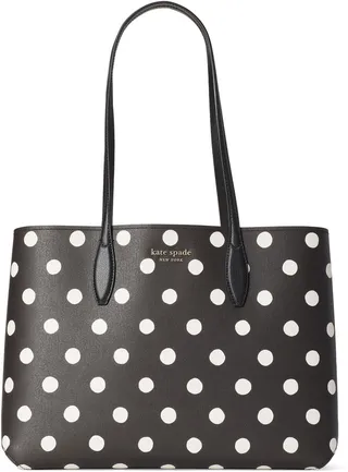 All Day Sunshine Dot Large Coated Canvas Tote