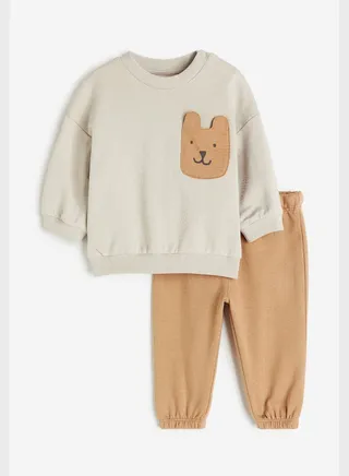 Infant Bear Print Sweatshirt & Sweatpants Set