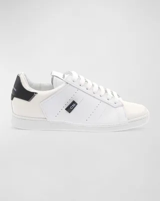 Men's Logo Leather Low-Top Sneakers
