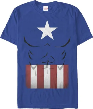 Men's Marvel Halloween Captain America Costume T-Shirt - Royal Blue - X Large