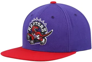 Men's Mitchell & Ness Purple and Red Toronto Raptors Hardwood Classics Team Two-Tone 2.0 Snapback Hat