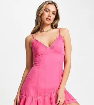 ASYOU frill edge cami sundress in pink