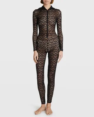 Sheer Leopard Catsuit