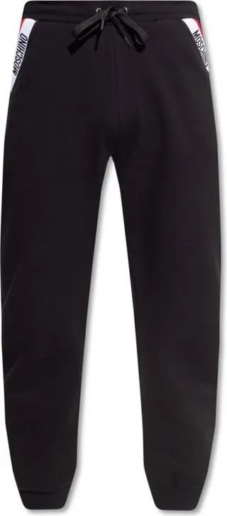 Moschino Logo-Printed Trim Drawstring Track Pants