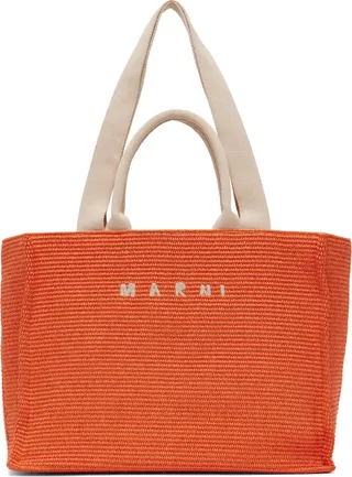 Marni Orange Large Shopping Tote