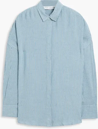 Markina oversized striped modal-blend shirt