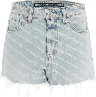Alexander Wang Bite Logo Denim Shorts