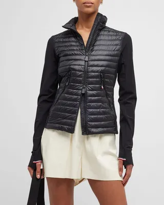 Quilted Zip-Up Cardigan