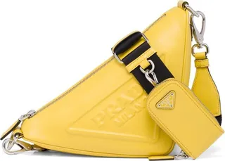 Triangle leather shoulder bag