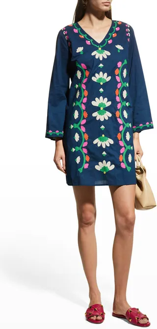 Goldie Floral Applique V-Neck Tunic