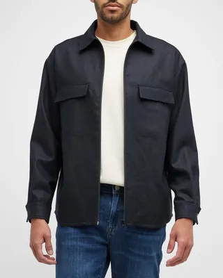 Men's Modern Flannel Full-Zip Overshirt
