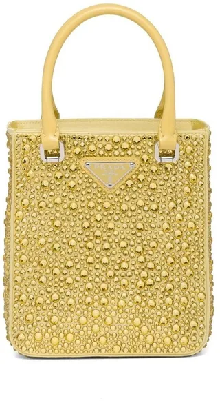 Small Crystal-Embellished Tote Bag